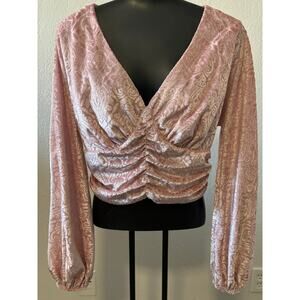 Pink Velvet Babydol Top Blouse Womens Size M